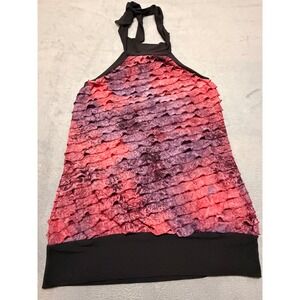 Ruffled Halter Top Tie Neck Ombre Ruffle tiered Glitter Whimsigoth Fairy Ballet